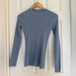 Dusty Blue Ribbed Long Sleeve Sweater – Size Small